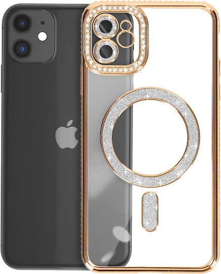 Avizar Diamond Case for iPhone 11 Protection Magsafe with Gold Strass