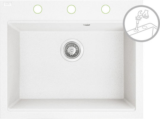 Laveo SBT 6106 Ένθετος από Συνθετικό Γρανίτη Μ60xΠ50cm Λευκός