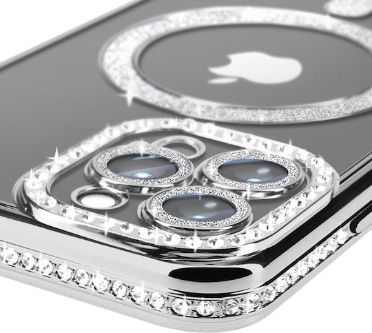 Avizar Diamond Case Iphone 13 Pro Max Protection Magsafe Around Strass Silver