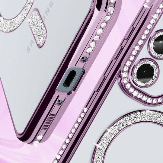 Avizar Diamond Case Samsung Galaxy A35 Magsafe Around Strass Purple