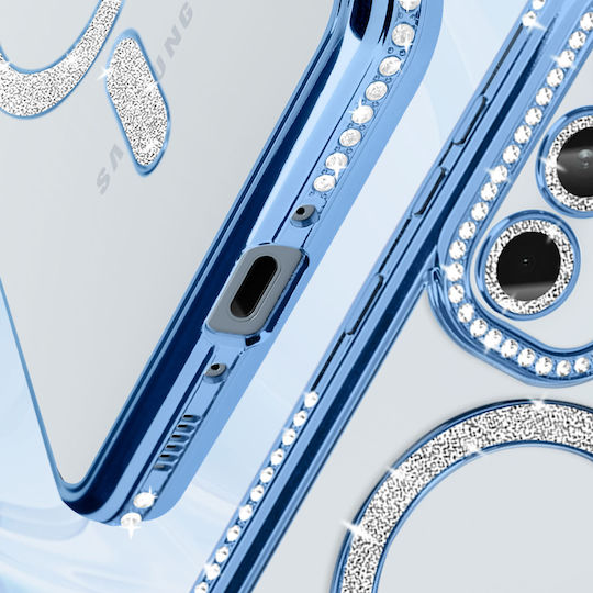 Avizar Diamond Case Samsung Galaxy A35 Magsafe Around Strass Light Blue