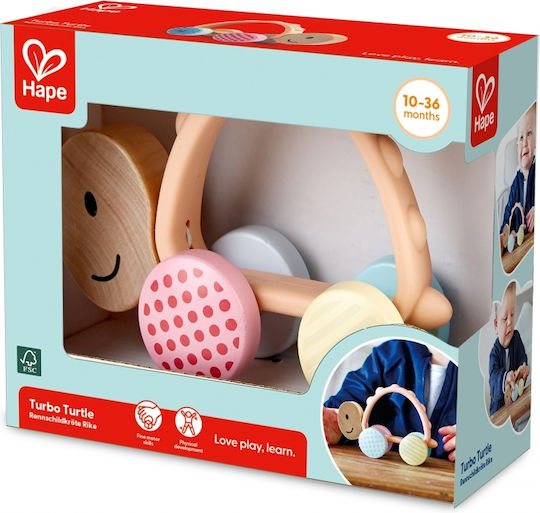 Hape Избутване насам-натам Turbo Turtle от дърво за 36++ месеца