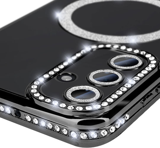 Avizar Diamond Case Samsung Galaxy A15 Magsafe Around Strass Black