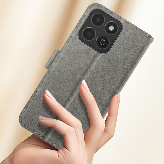 Avizar Case Honor 200 Smart Clapet Wallet Video Holder Grey