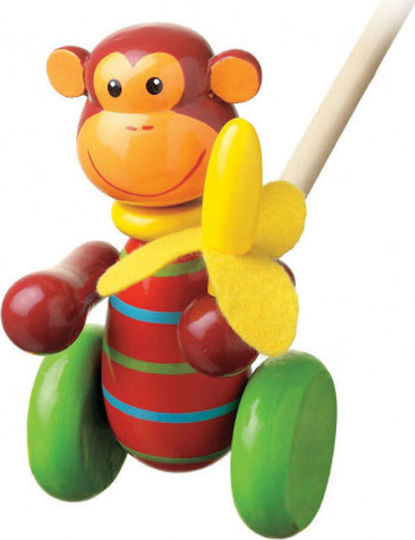 Orange Tree Toys Συρόμενο Παιχνίδι Push Along Monkey