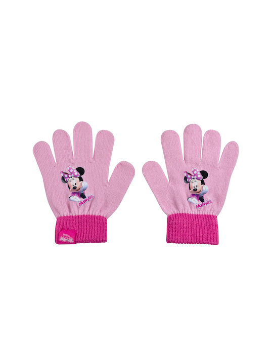 Stamion Kids Beanie Set with Gloves Knitted Fuchsia