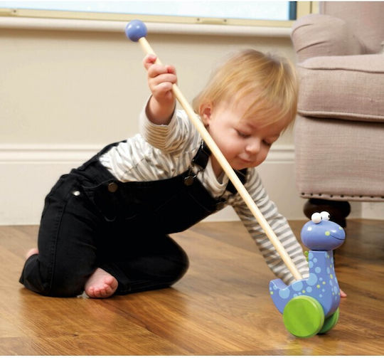 Orange Tree Toys Pull-Along Toy Diplodocus Push Along made of Wood for 12++ Months