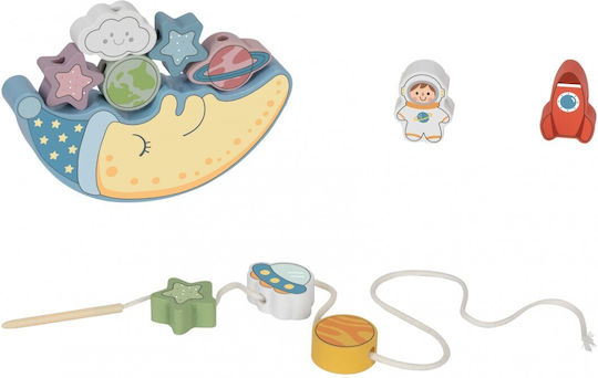 Tooky Toys Βρεφικό Παιχνίδι Φεγγάρι από Ξύλο για 36+ Μηνών