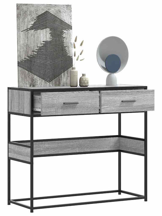 Metal Console Table Γκρίζο Σονόμα L90xW35xH80cm
