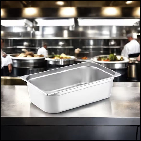Edelstahl Gastronorm Puff Pfanne Lebensmittelsoßen Eiscreme Lager Ideal Catering Restaurants Schnellimbiss Horeca Kapazität 3 l