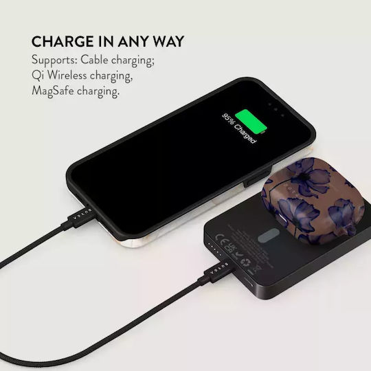 Burga MagSafe Power Bank 5000mAh 7.5W with USB-C Port Gunmetal - Velvet Night