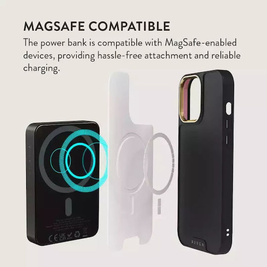 Burga MagSafe Power Bank 5000mAh 7.5W with USB-C Port Gunmetal - Full Glam