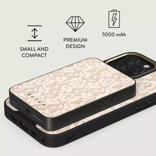 Burga MagSafe Power Bank 5000mAh 7.5W with USB-C Port Gunmetal - Gone Country