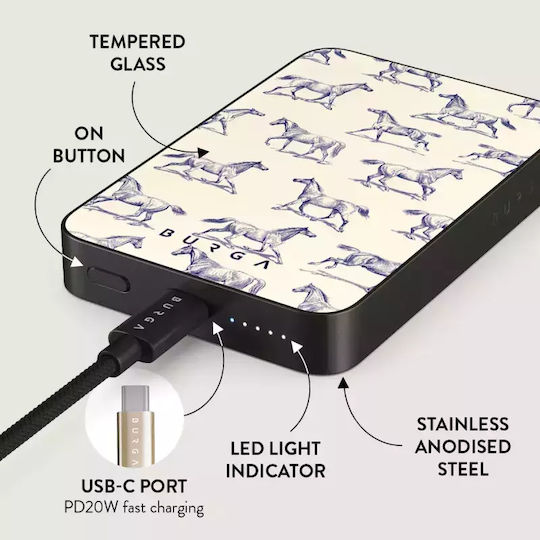 Burga MagSafe Power Bank 5000mAh 7.5W με Θύρα USB-C Gunmetal - Derby Race