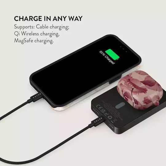 Burga MagSafe Power Bank 5000mAh 7.5W με Θύρα USB-C Gunmetal - Tender Kiss