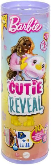 Barbie Cutie Reveal – Кукла Цветен Пингвин с 10 Изненади 40 Хърк