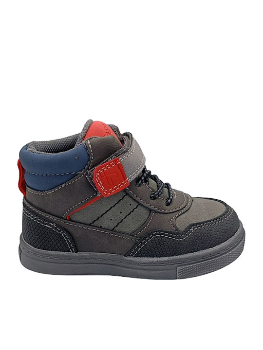 Lederne Kinderstiefeletten mit Reißverschluss Gray