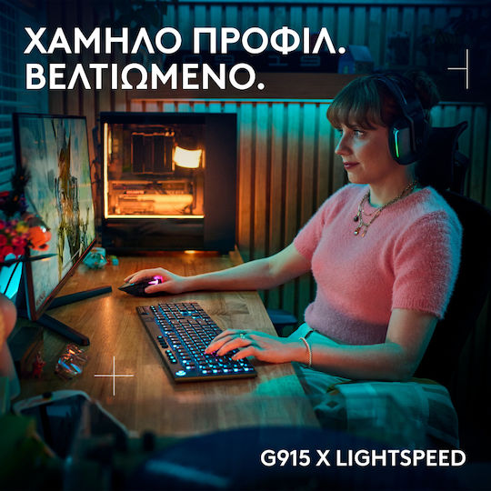 Logitech G G915 X Lightspeed Wireless Gaming Mechanical Keyboard with GL Tactile switches and RGB lighting (English US)