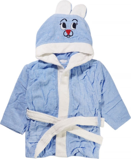 Minilori Baby Kids Hooded Bathrobe Light Blue