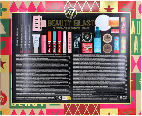 W7 Cosmetics Makeup Set Advent Calendar for Face, Eyes & Lips 23pcs