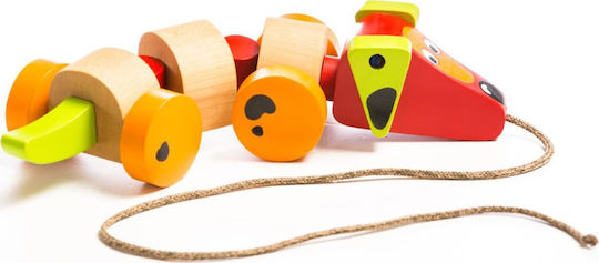 Cubika Pull-Along Toy Dog On A made of Wood for 18++ Months
