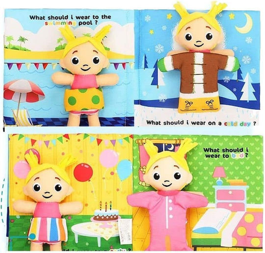 Jollybaby Βιβλίο Δραστηριοτήτων από Ύφασμα με Ήχους για Νεογέννητα What should I Wear?