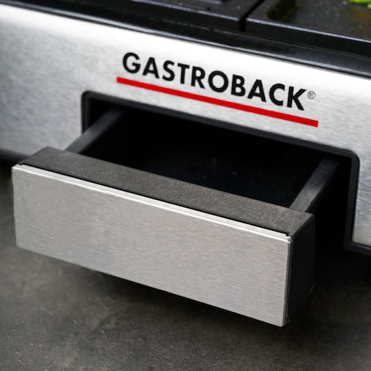 Gastroback Tabletop Grătar Electric Placă Netedă și Striată 2000W cu Termostat Reglabil 42bucx28buccm