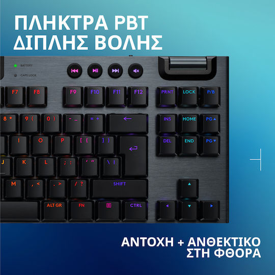 Logitech G G915 X Lightspeed Wireless Gaming Mechanical Keyboard Tenkeyless with GL Clicky switches and RGB lighting (English US)