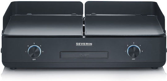 Severin Suave Tabletop Electric Grill Smooth Plate 2200W with Adjustable Thermostat 50cmx30cmcm