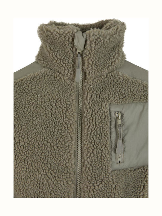Kids Casual Short Coat with Lining Pale Green