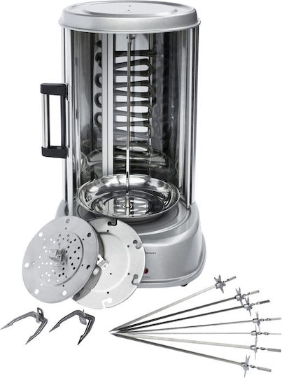 Rohnson R-2540 Настолна Вертикален Шиш 1800W с Капак и Регулируем Термостат 41x23см