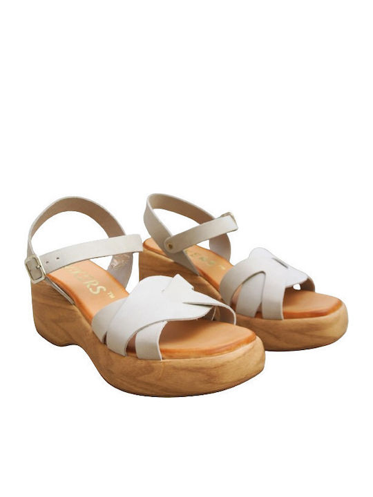 Anatomic Women's Leather Platform Shoes White
