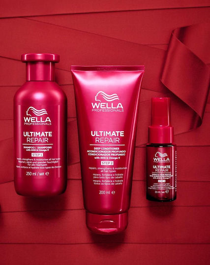 Wella Ultimate Repair Hair Care Set for Reconstruction & Nourishment for Damaged Hair with Shampoo, Conditioner and Treatment 3pcs