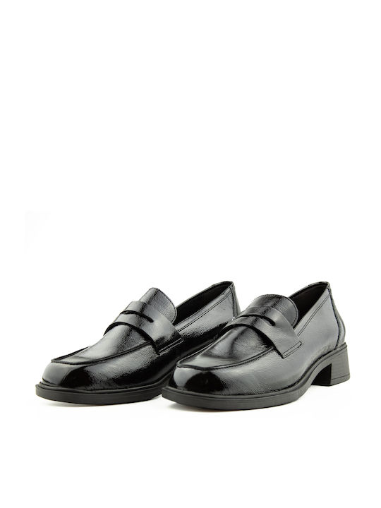 Ragazza Patent Leather Women's Moccasins in Black Color