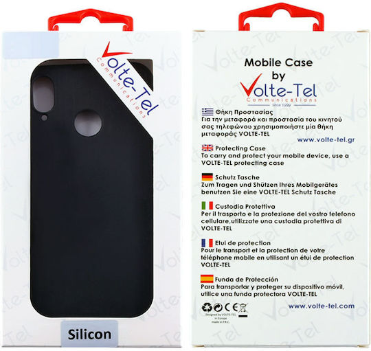 Volte-Tel Silicon Tpu Umschlag Rückseite Silikon Schwarz (Huawei Y7 2018/Y7 Prime 2018)
