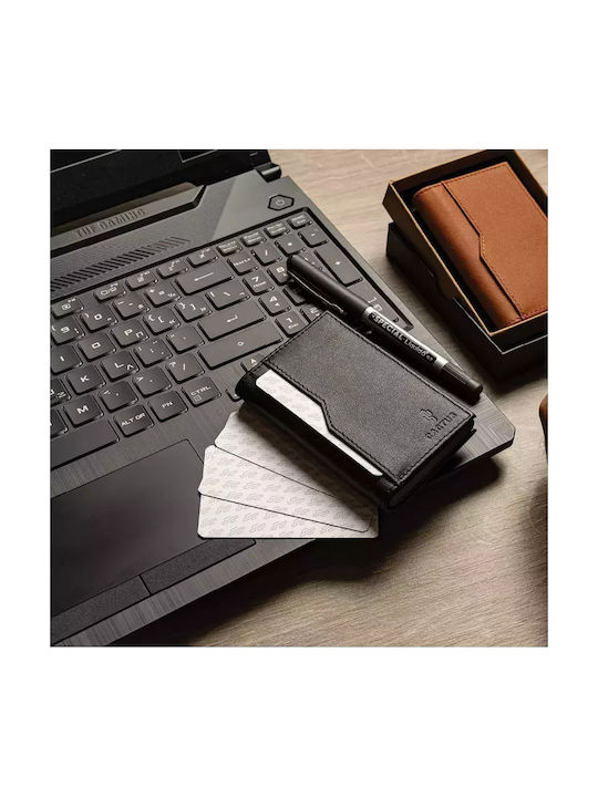 Кожен Мъжки Портфейл За Карти С RFID Кафяв