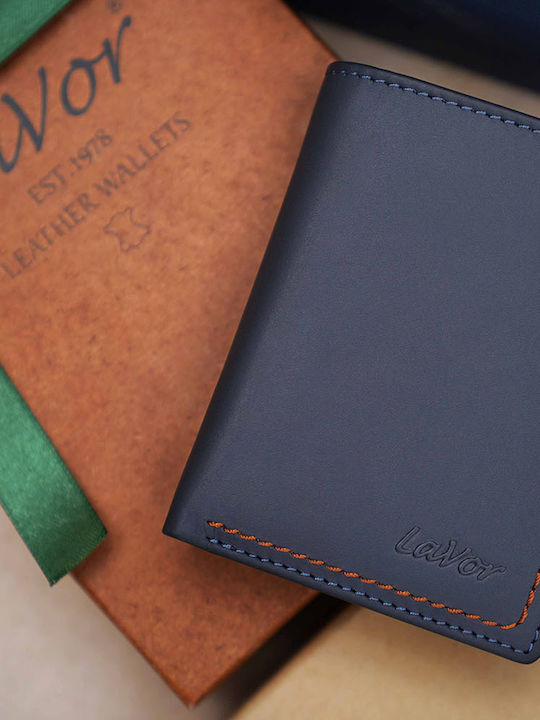 Leather Men's Wallet Classic with RFID Blue
