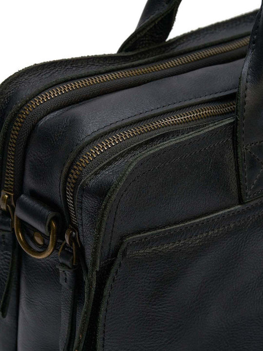 Geantă unisex pentru laptop 15.6 inch din piele naturală impermeabilă servietă profesională