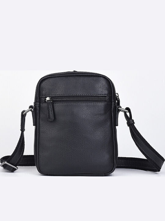 Herren Ledertasche Schulter / Crossbody Schwarz