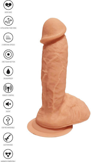 ToyJoy Get Real Naked Silicone Vibrating Dildo Реалистичен Вибратор с Дистанционно Управление 17см Плът