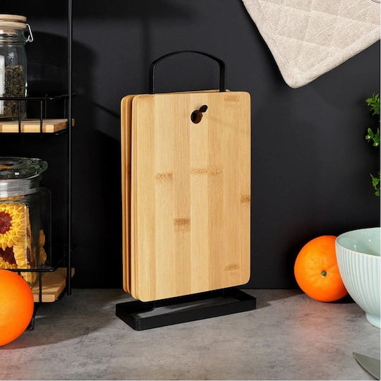 Excellent Houseware Σετ Επιφάνεια Κοπής από Μπαμπού Καφέ 22x14cm 6τμχ