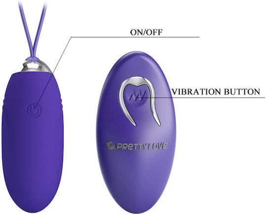 Pretty Love Jenny Youth Vibrator Egg cu Telecomandă 7cm Violet