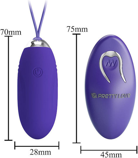 Pretty Love Jenny Youth Vibrator Egg cu Telecomandă 7cm Violet