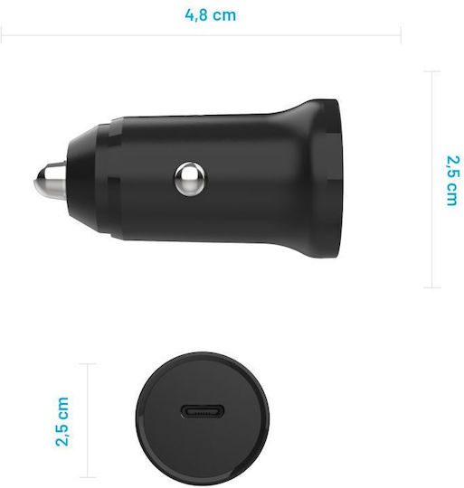 Fixed Autoladegerät 20W mit 1xType-C Schwarz