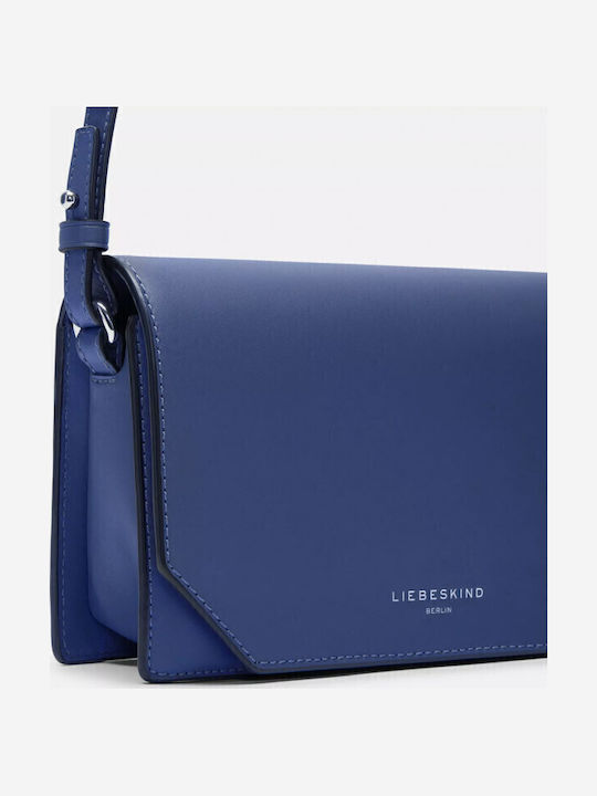 Leder Damentasche Schultertasche Blau
