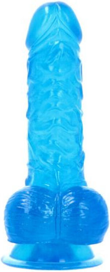 Toyz4lovers Glass Dildo with Balls and Suction Cup Blue 13cm