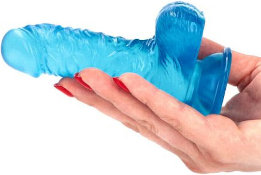 Toyz4lovers Glass Dildo with Balls and Suction Cup Blue 13cm