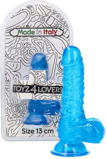 Toyz4lovers Glass Dildo with Balls and Suction Cup Blue 13cm