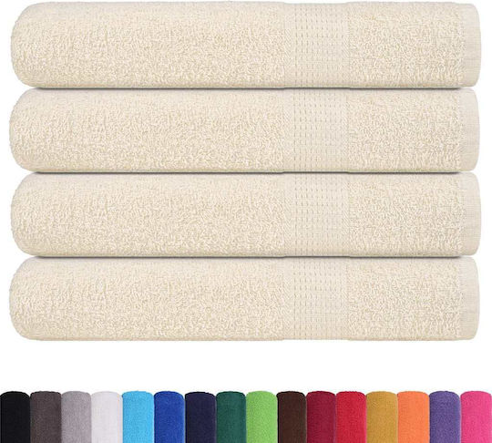 vidaXL Set 4 Hotel Pool and Beach Towels 200x80 cm Beige