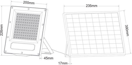 Aca Waterproof Solar LED Floodlight 120W Natural White 4000K IP66